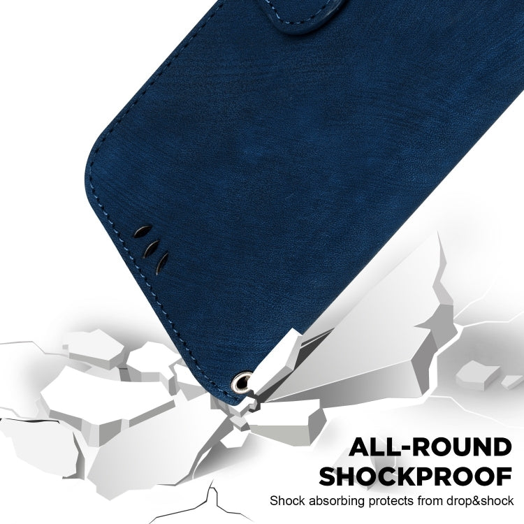 For iPhone 15 Pro Max Little Tiger Embossed Leather Phone Case(Dark Blue) - HoMEdemic™ 