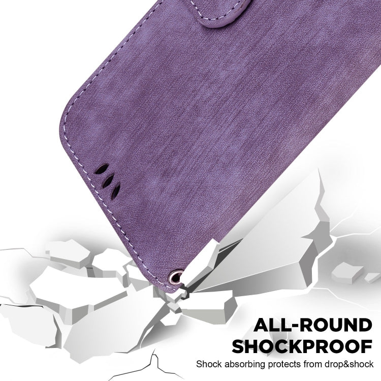 For iPhone 15 Pro Max Little Tiger Embossed Leather Phone Case(Purple) - HoMEdemic™ 