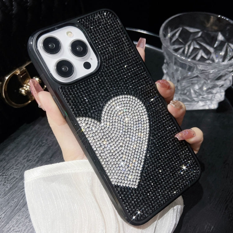 For iPhone 15 Pro Max Love Heart Diamond TPU Phone Case(Black) - HoMEdemic™ 