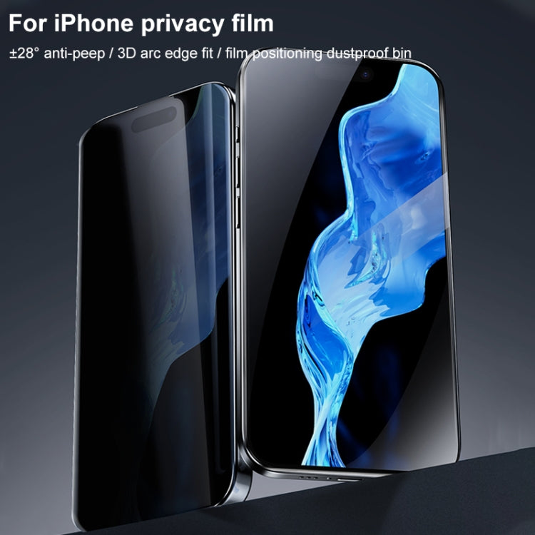 For iPhone 15 Pro Max MOMAX 0.3mm 3D Anti-peep Tempered Glass Film(Black) - HoMEdemic™ 