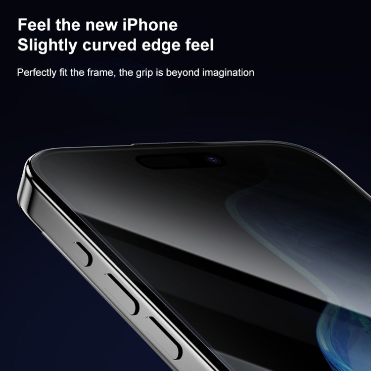 For iPhone 15 Pro Max MOMAX 0.3mm 3D Anti-peep Tempered Glass Film(Black) - HoMEdemic™ 