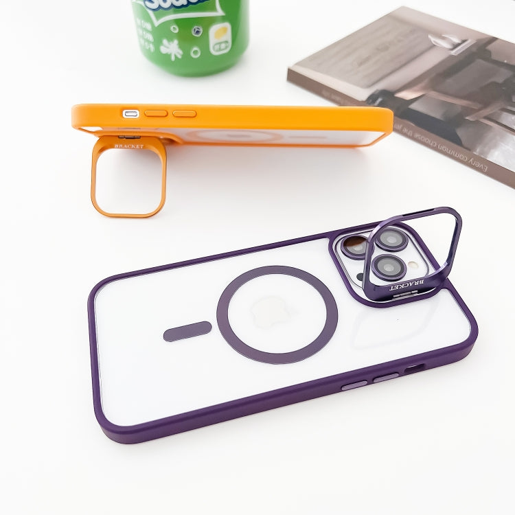 For iPhone 15 Pro Max MagSafe Acrylic Hybrid TPU Holder Phone Case with Lens film(Deep Blue) - HoMEdemic™ 