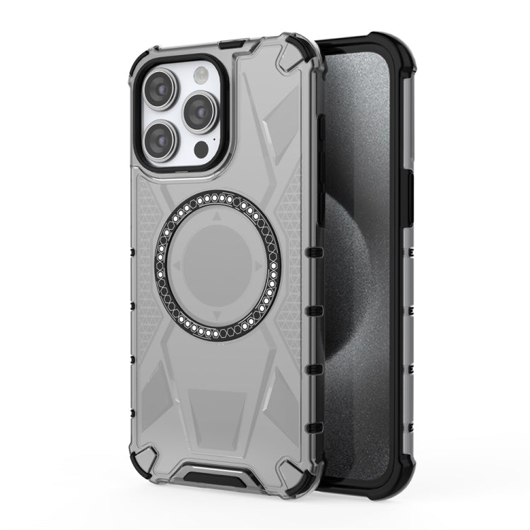 For iPhone 15 Pro Max MagSafe Armor Holder PC Hybrid TPU Phone Case(Black) - HoMEdemic™ 