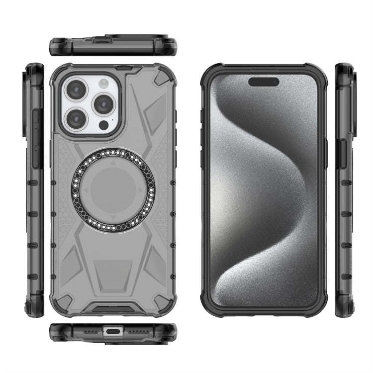 For iPhone 15 Pro Max MagSafe Armor Holder PC Hybrid TPU Phone Case(Black) - HoMEdemic™ 
