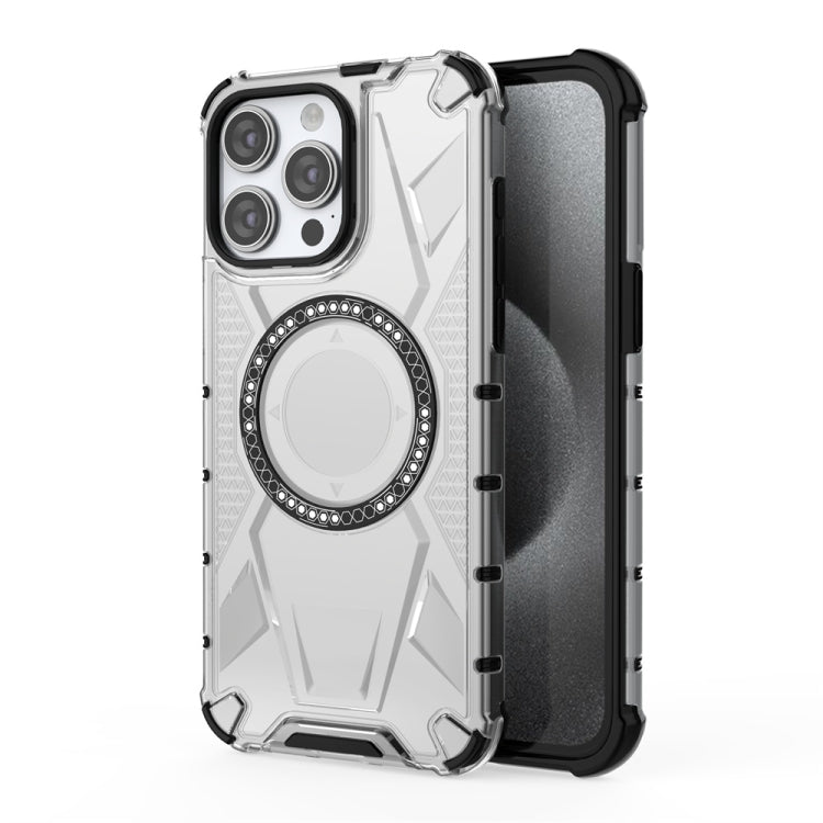 For iPhone 15 Pro Max MagSafe Armor Holder PC Hybrid TPU Phone Case(White) - HoMEdemic™ 