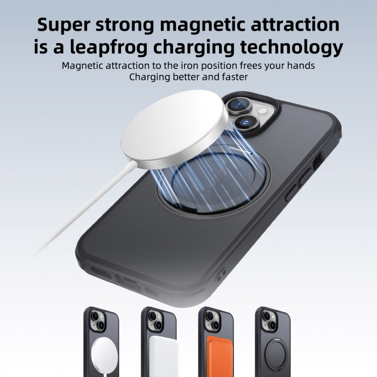 For iPhone 15 Pro Max MagSafe Holder PC Hybrid TPU Phone Case(Matte Black) - HoMEdemic™ 