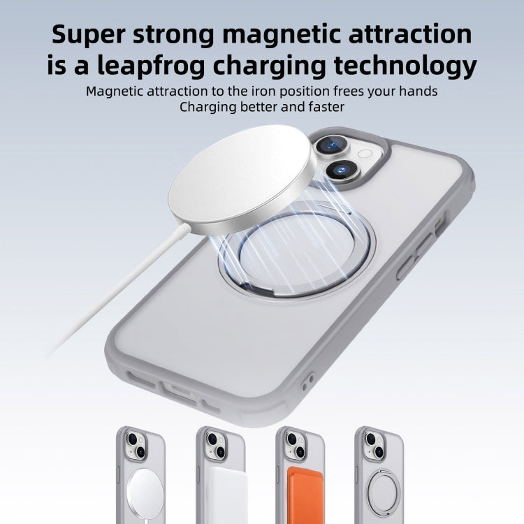 For iPhone 15 Pro Max MagSafe Holder PC Hybrid TPU Phone Case(Matte Grey) - HoMEdemic™ 