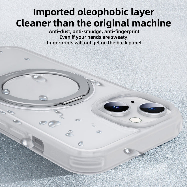 For iPhone 15 Pro Max MagSafe Holder PC Hybrid TPU Phone Case(Transparent White) - HoMEdemic™ 