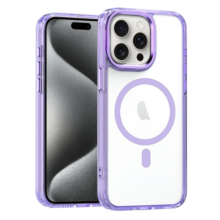 For iPhone 15 Pro Max MagSafe Magnetic Clear Phone Case(Purple) - HoMEdemic™ 