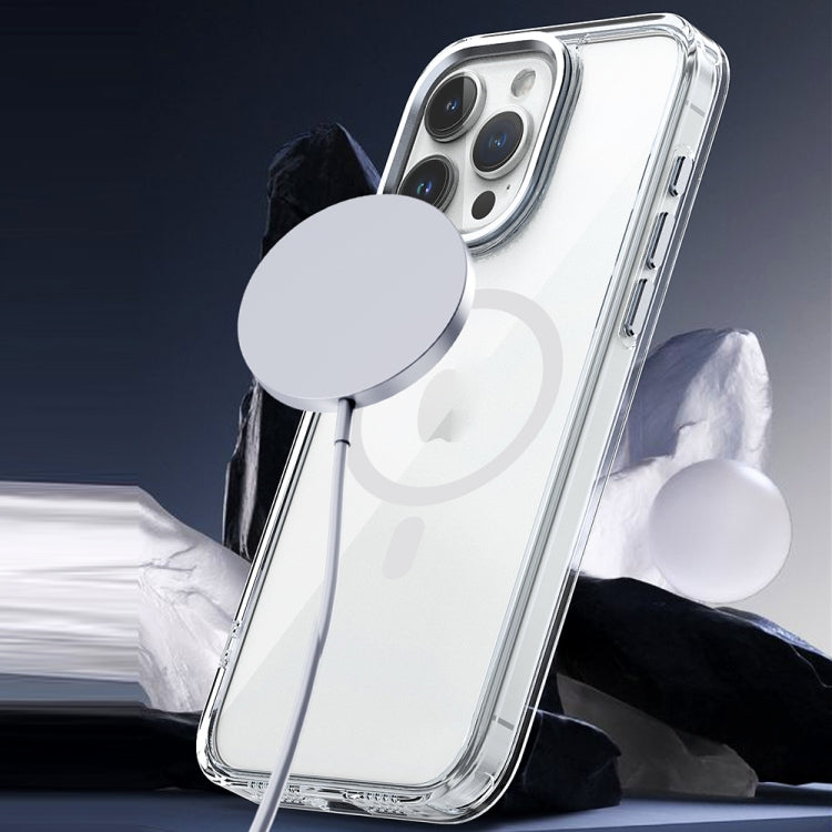 For iPhone 15 Pro Max MagSafe Magnetic Clear Phone Case(Purple) - HoMEdemic™ 