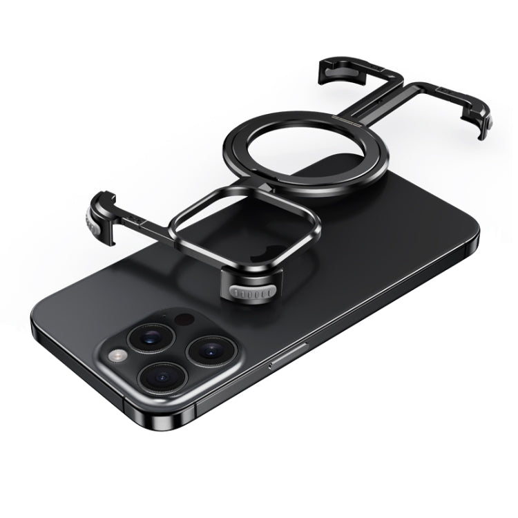 For iPhone 15 Pro Max MagSafe Magnetic Frameless Holder Phone Case(Black) - HoMEdemic™ 