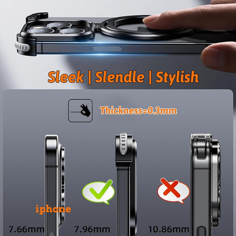 For iPhone 15 Pro Max MagSafe Magnetic Frameless Holder Phone Case(Black) - HoMEdemic™ 