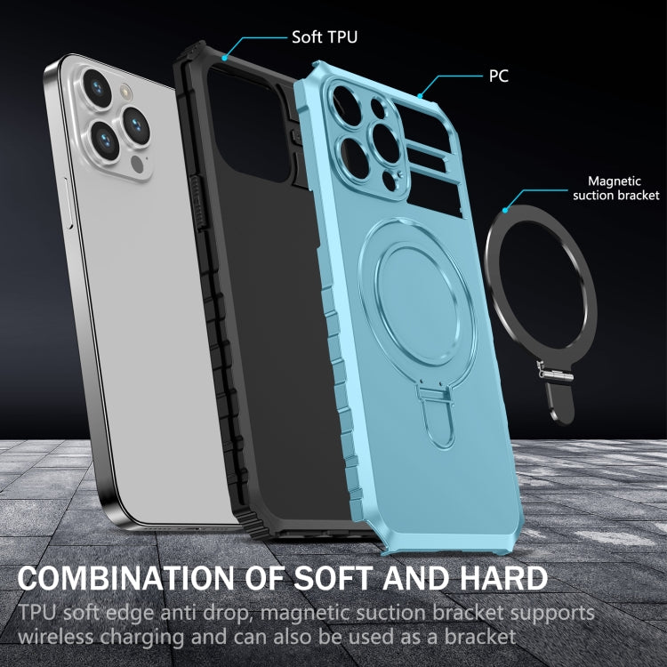 For iPhone 15 Pro Max MagSafe Magnetic Holder Phone Case(Light Blue) - HoMEdemic™ 