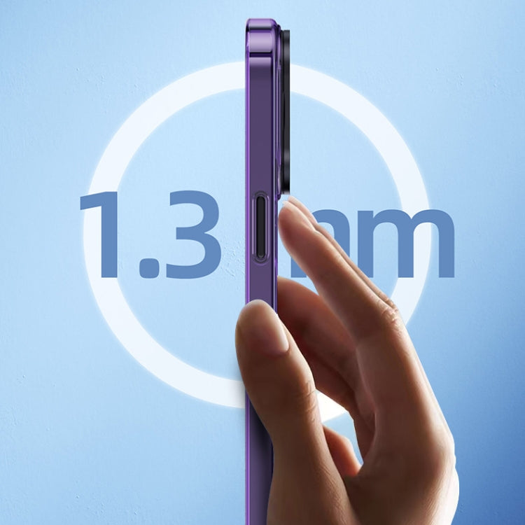 For iPhone 15 Pro Max MagSafe Magnetic Invisible Holder Transparent Phone Case(Purple) - HoMEdemic™ 