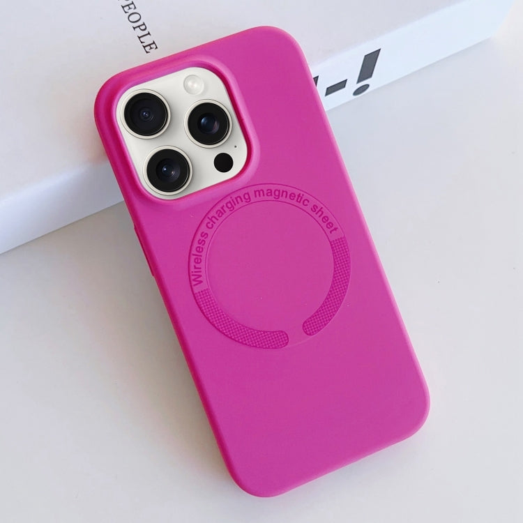 For iPhone 15 Pro Max MagSafe Magnetic Liquid Silicone Phone Case(Rose Red) - HoMEdemic™ 