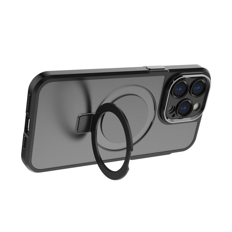 For iPhone 15 Pro Max MagSafe Magnetic Metal Holder Phone Case(Black) - HoMEdemic™ 