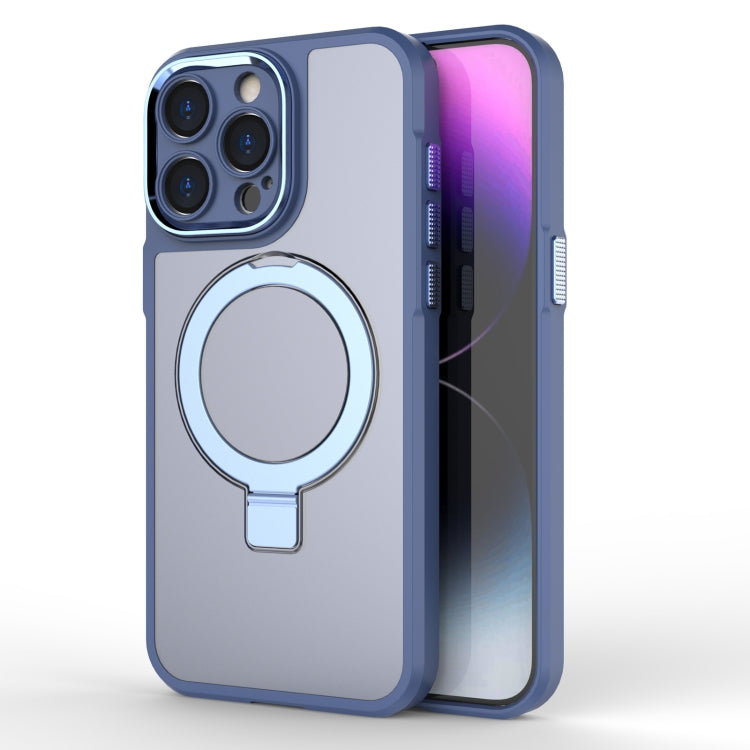 For iPhone 15 Pro Max MagSafe Magnetic Metal Holder Phone Case(Blue) - HoMEdemic™ 