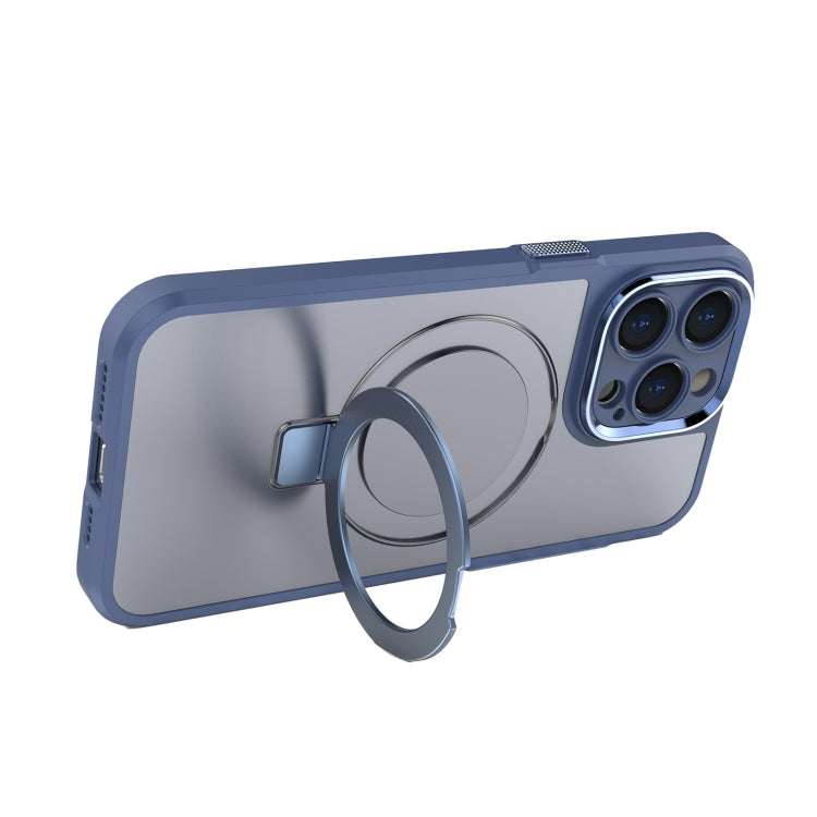 For iPhone 15 Pro Max MagSafe Magnetic Metal Holder Phone Case(Blue) - HoMEdemic™ 