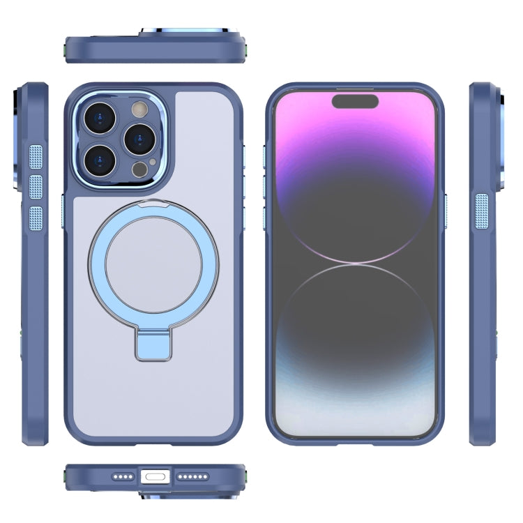 For iPhone 15 Pro Max MagSafe Magnetic Metal Holder Phone Case(Blue) - HoMEdemic™ 
