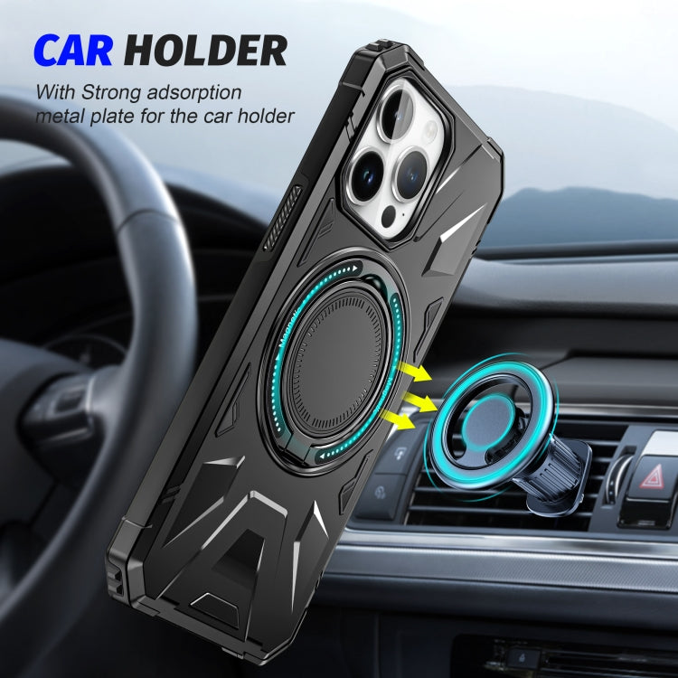 For iPhone 15 Pro Max MagSafe Magnetic Shockproof Phone Case with Ring Holder(Black) - HoMEdemic™ 