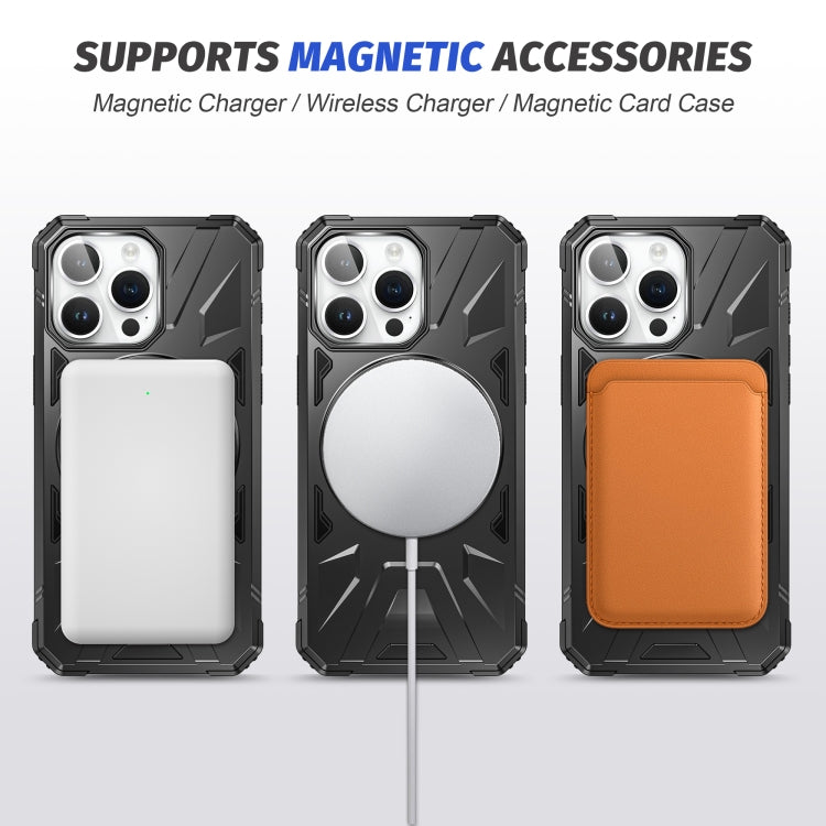 For iPhone 15 Pro Max MagSafe Magnetic Shockproof Phone Case with Ring Holder(Black) - HoMEdemic™ 