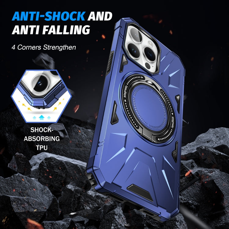 For iPhone 15 Pro Max MagSafe Magnetic Shockproof Phone Case with Ring Holder(Navy Blue) - HoMEdemic™ 