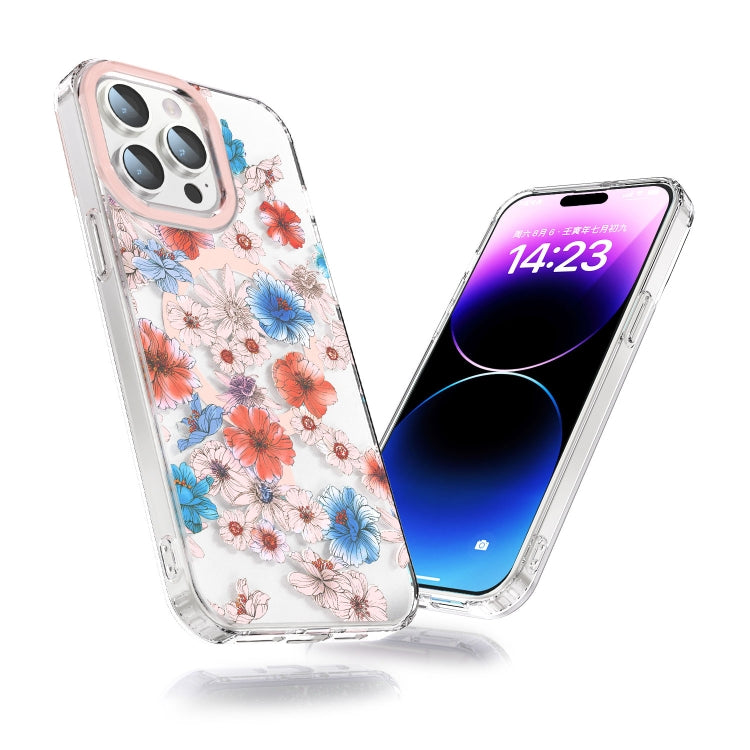 For iPhone 15 Pro Max MagSafe Magnetic TPU Phone Case(White Blue Flower) - HoMEdemic™ 