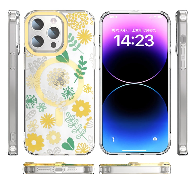 For iPhone 15 Pro Max MagSafe Magnetic TPU Phone Case(Yellow Chrysanthemum) - HoMEdemic™ 