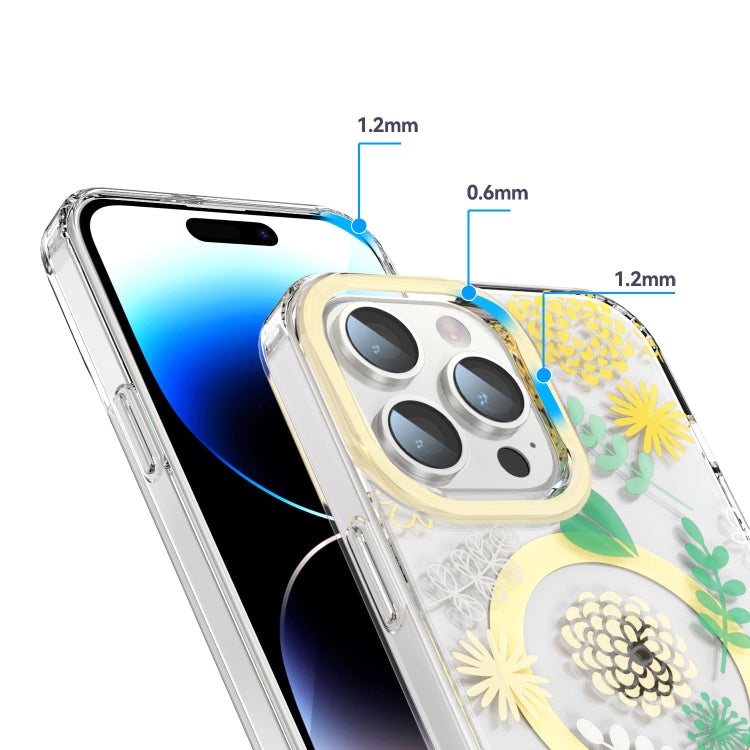 For iPhone 15 Pro Max MagSafe Magnetic TPU Phone Case(Yellow Chrysanthemum) - HoMEdemic™ 