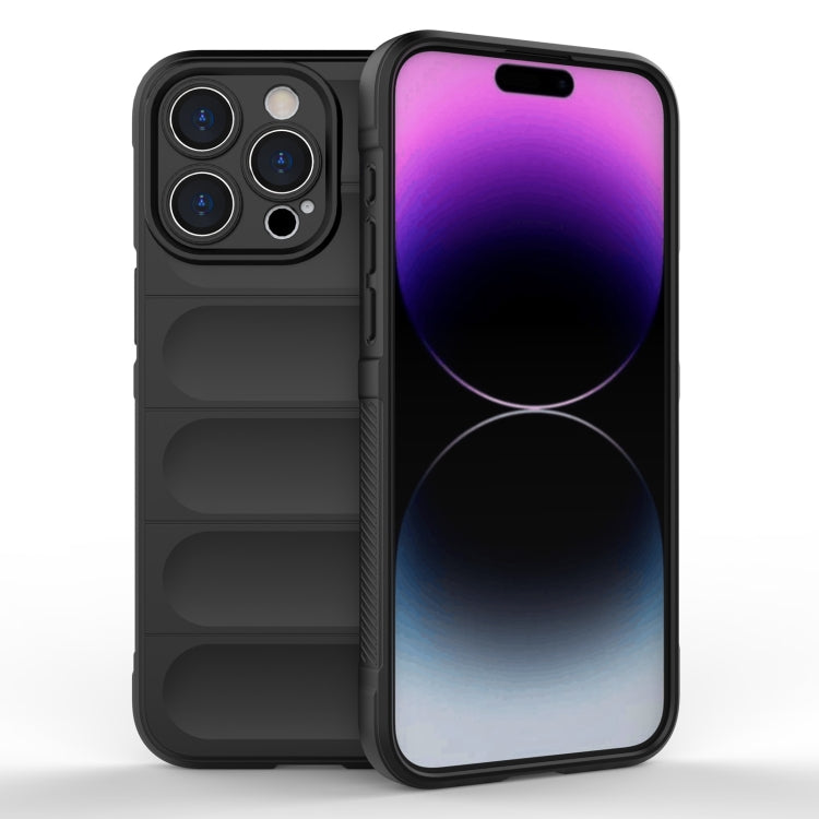 For iPhone 15 Pro Max Magic Shield TPU + Flannel Phone Case(Black) - HoMEdemic™ 
