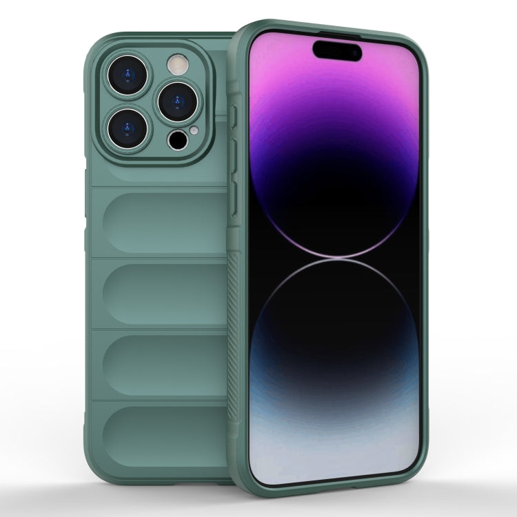 For iPhone 15 Pro Max Magic Shield TPU + Flannel Phone Case(Dark Green) - HoMEdemic™ 