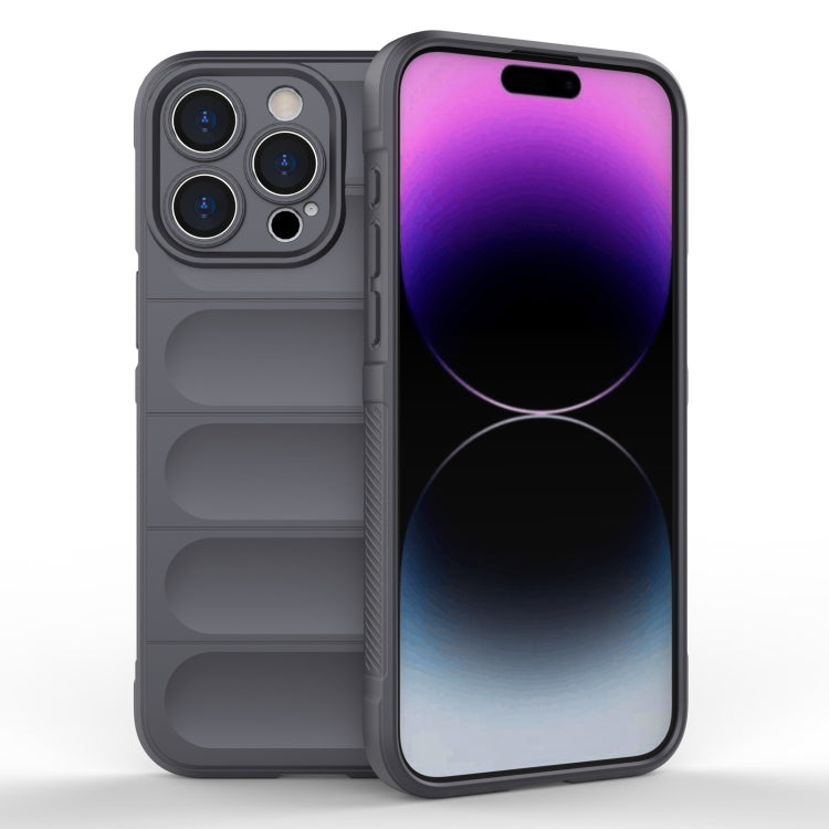 For iPhone 15 Pro Max Magic Shield TPU + Flannel Phone Case(Dark Grey) - HoMEdemic™ 
