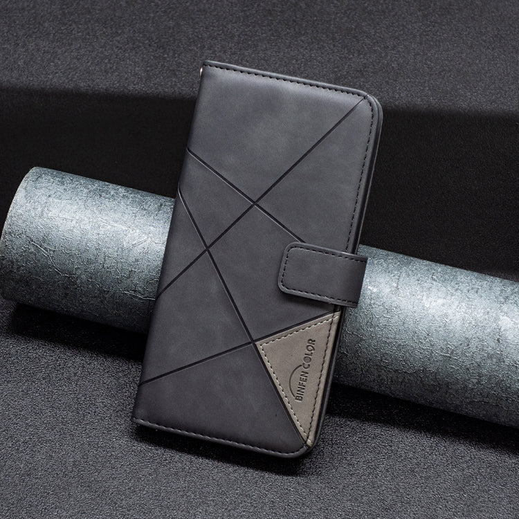 For iPhone 15 Pro Max Magnetic Buckle Rhombus Texture Leather Phone Case(Black) - HoMEdemic™ 
