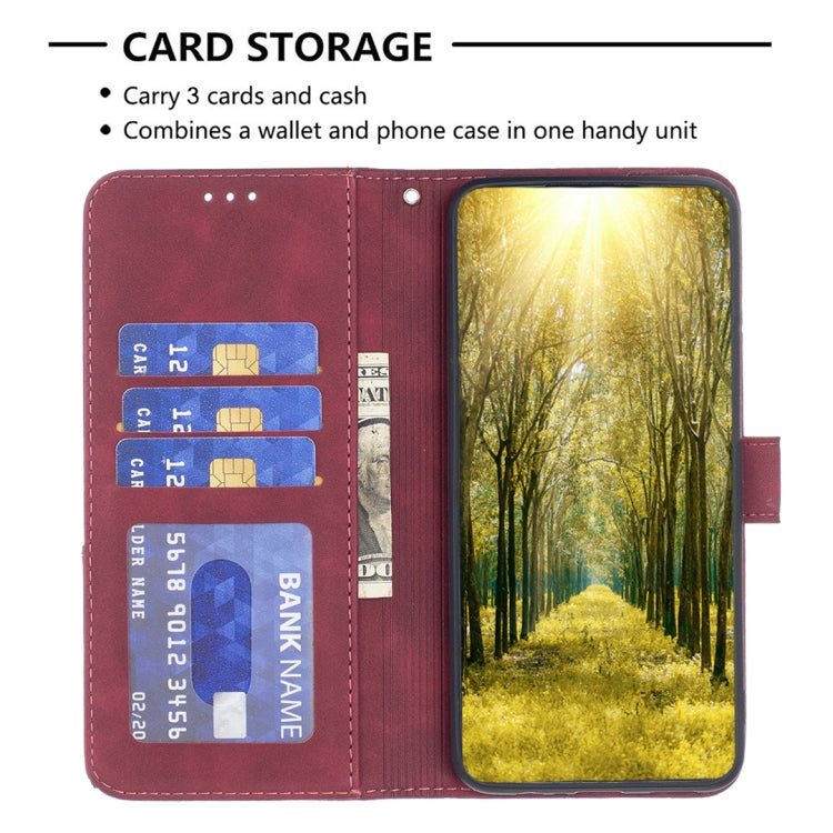 For iPhone 15 Pro Max Magnetic Buckle Rhombus Texture Leather Phone Case(Red) - HoMEdemic™ 