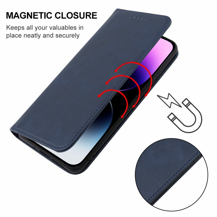 For iPhone 15 Pro Max Magnetic Closure Leather Phone Case(Blue) - HoMEdemic™ 