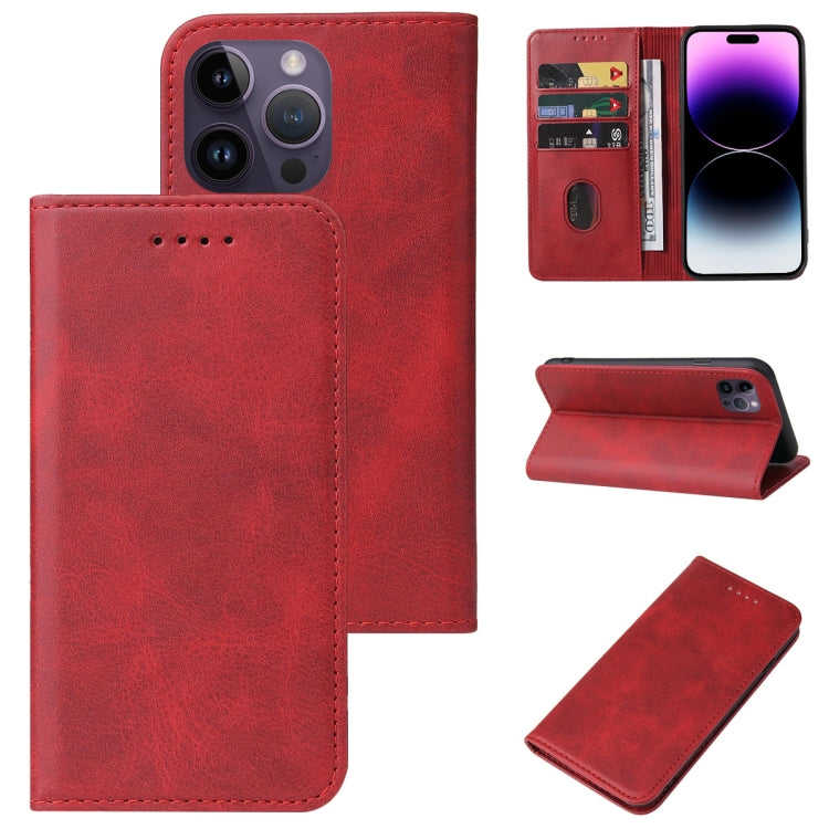 For iPhone 15 Pro Max Magnetic Closure Leather Phone Case(Red) - HoMEdemic™ 