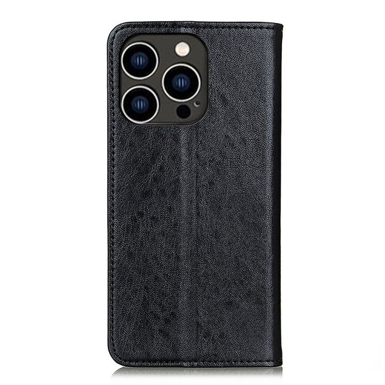 For iPhone 15 Pro Max Magnetic Crazy Horse Texture Horizontal Flip Leather Phone Case(Black) - HoMEdemic™ 