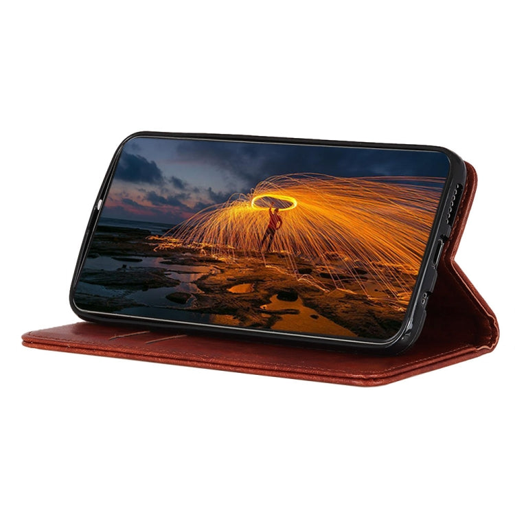 For iPhone 15 Pro Max Magnetic Crazy Horse Texture Horizontal Flip Leather Phone Case(Brown) - HoMEdemic™ 