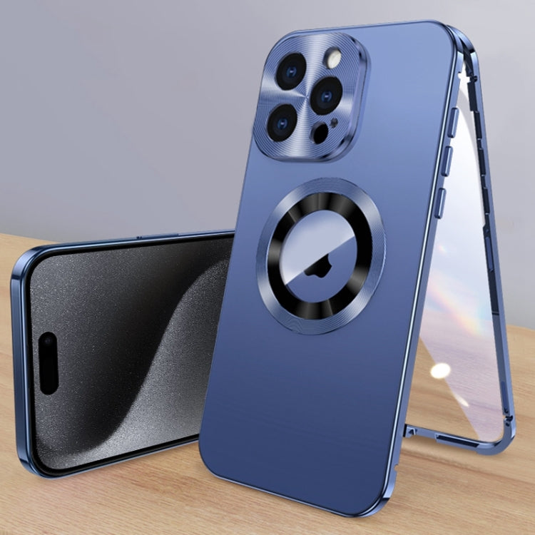 For iPhone 15 Pro Max Magnetic HD Tempered Glass Phone Case(Dark Blue) - HoMEdemic™ 