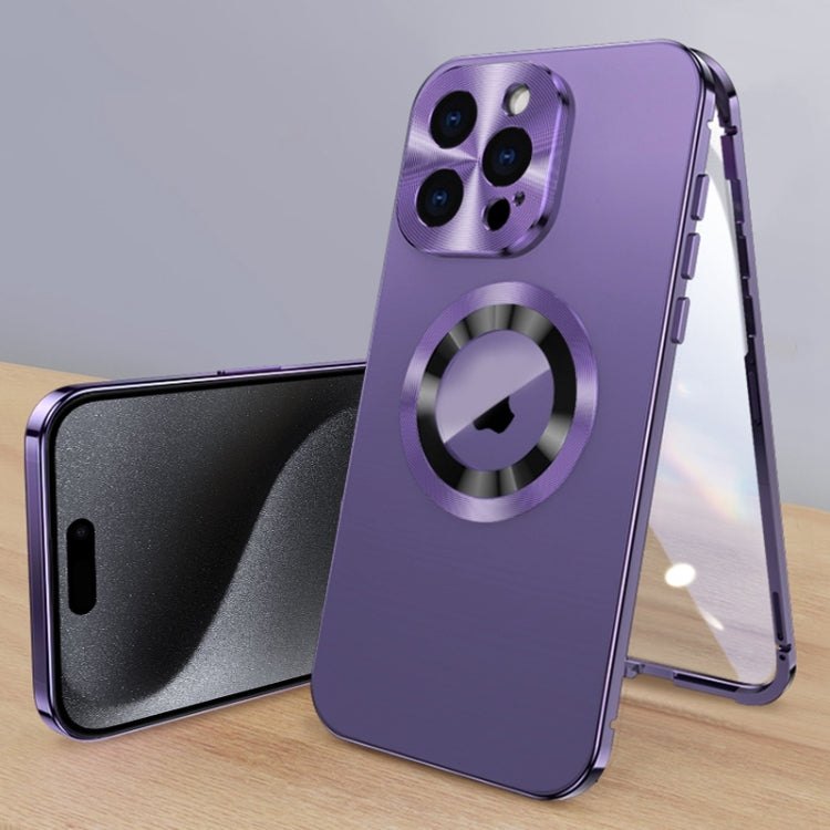 For iPhone 15 Pro Max Magnetic HD Tempered Glass Phone Case(Purple) - HoMEdemic™ 