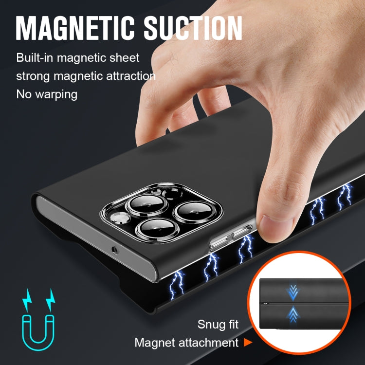 For iPhone 15 Pro Max Magnetic Napa Texture Leather Phone Case with Holder(Black) - HoMEdemic™ 