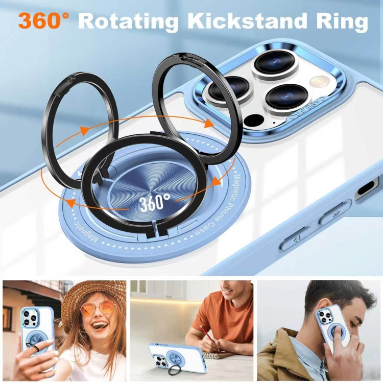 For iPhone 15 Pro Max Magnetic Rotating Ring Holder Acrylic Phone Case(Pink) - HoMEdemic™ 