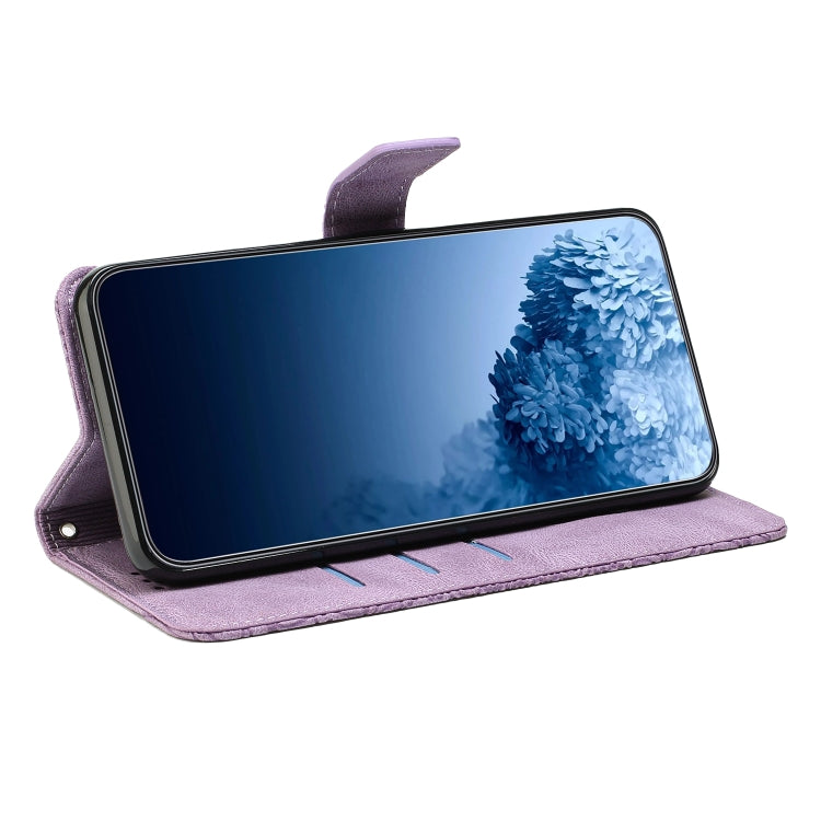 For iPhone 15 Pro Max Mandala Embossed Flip Leather Phone Case(Purple) - HoMEdemic™ 