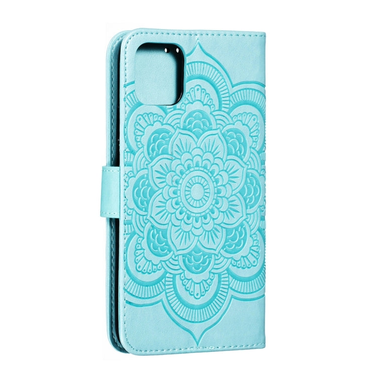 For iPhone 15 Pro Max Mandala Embossing Pattern Horizontal Flip Leather Phone Case(Green) - HoMEdemic™ 