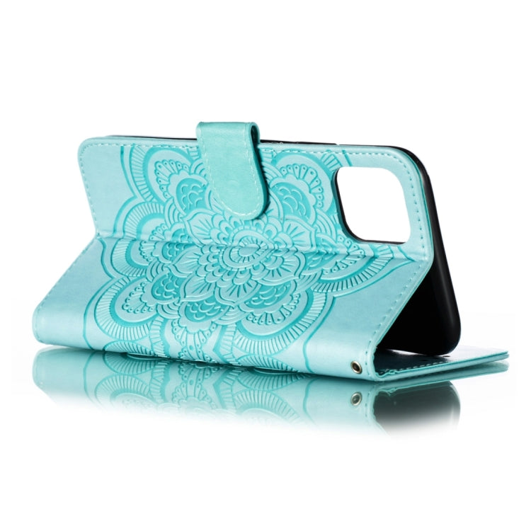 For iPhone 15 Pro Max Mandala Embossing Pattern Horizontal Flip Leather Phone Case(Green) - HoMEdemic™ 