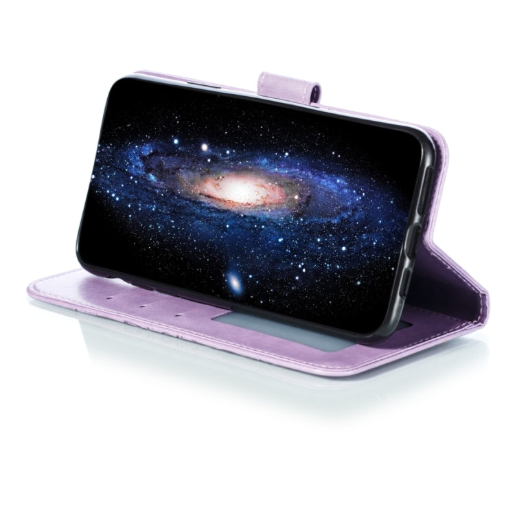 For iPhone 15 Pro Max Mandala Embossing Pattern Horizontal Flip Leather Phone Case(Purple) - HoMEdemic™ 