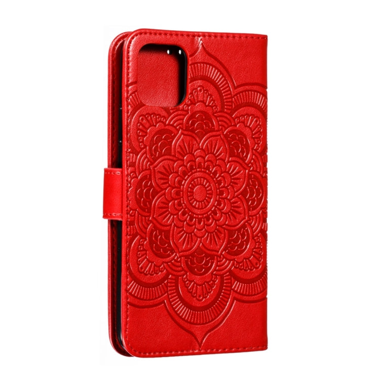 For iPhone 15 Pro Max Mandala Embossing Pattern Horizontal Flip Leather Phone Case(Red) - HoMEdemic™ 