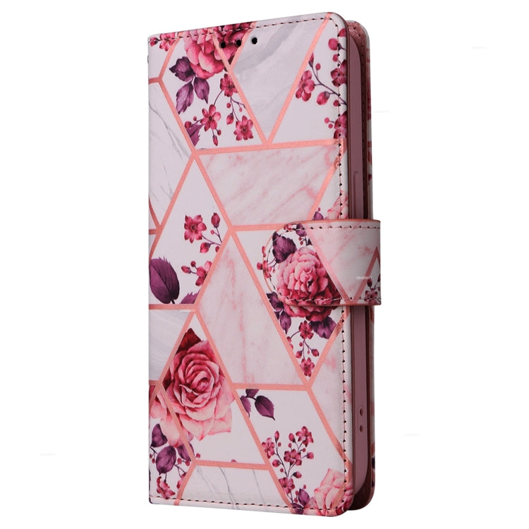 For iPhone 15 Pro Max Marble Bronzing Stitching Leather Phone Case(Rose Gold) - HoMEdemic™ 