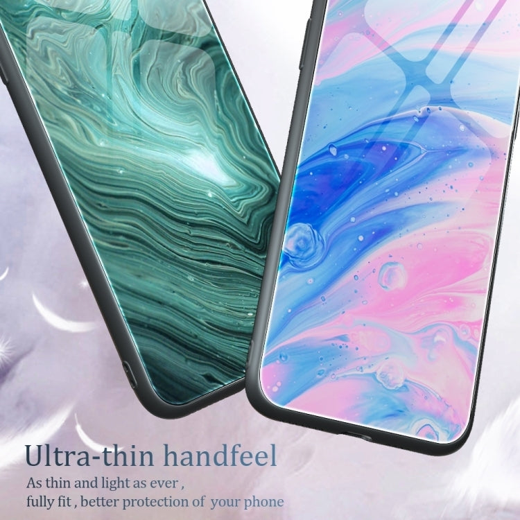 For iPhone 15 Pro Max Marble Pattern Glass Protective Phone Case(Ocean Waves) - HoMEdemic™ 
