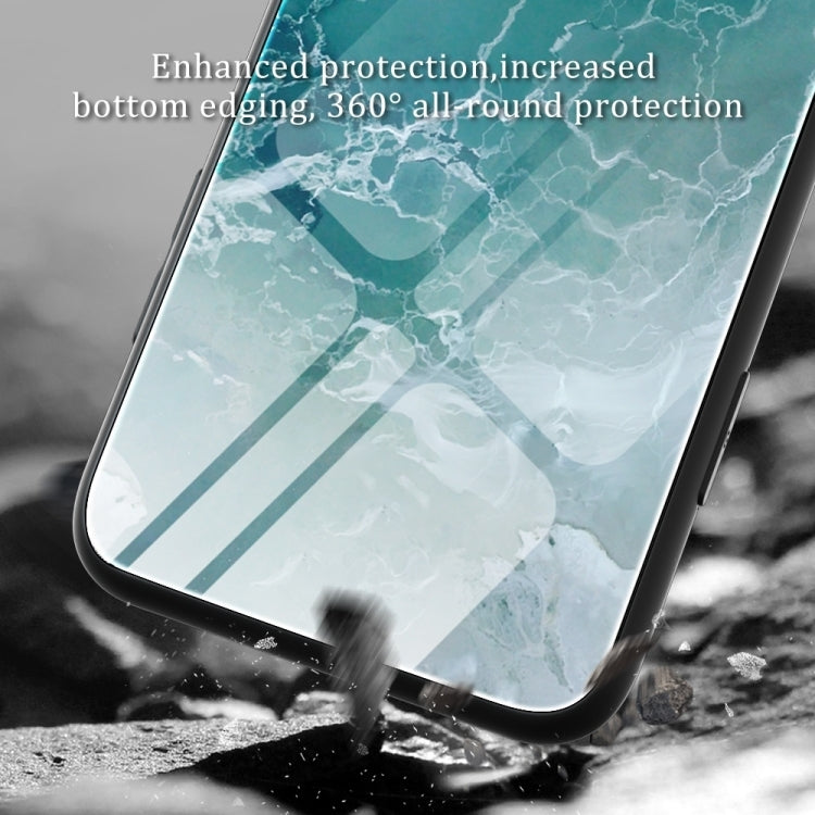 For iPhone 15 Pro Max Marble Pattern Glass Protective Phone Case(Ocean Waves) - HoMEdemic™ 